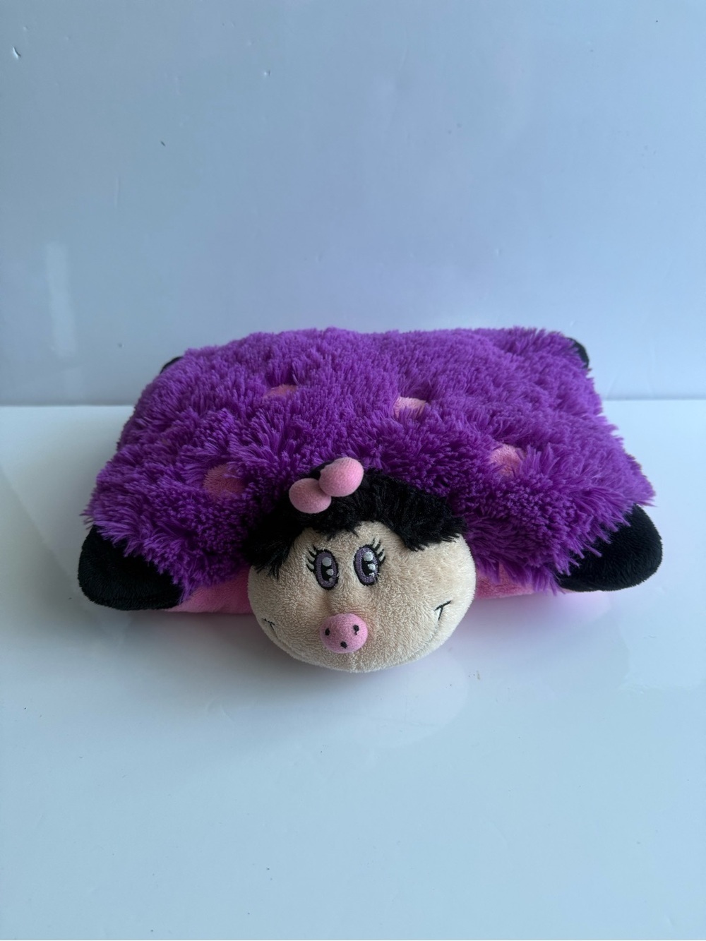 Pillow Pets Plush Animal Lady Bug Pew Wees 10" x 12" Purple Pink Lavender Soft